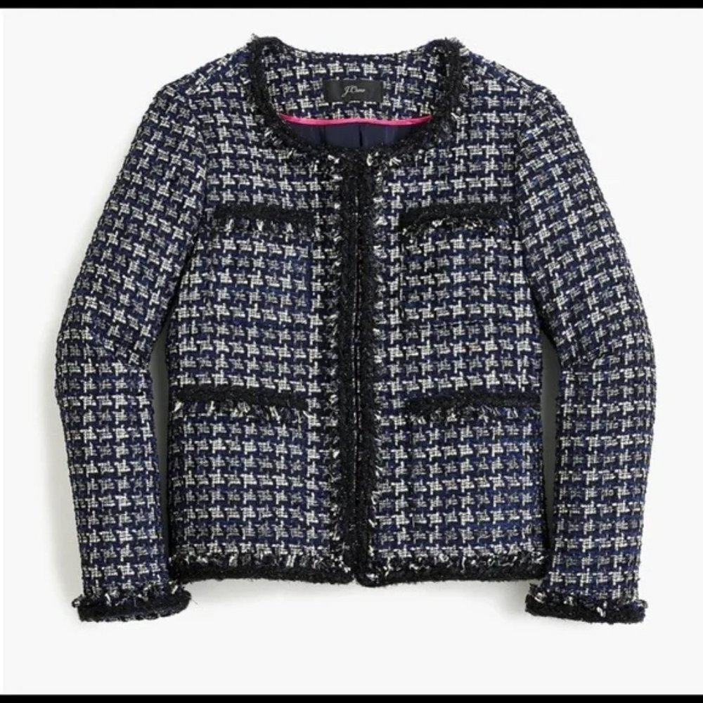 J. Crew Lady Jacket in Metallic Houndstooth
